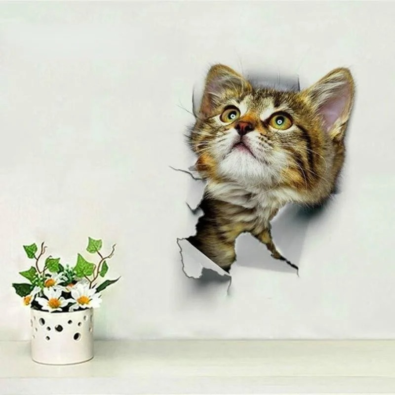3pcs 3D Cute Cat Self-adhesive - Pvc Panel Background recension och pris