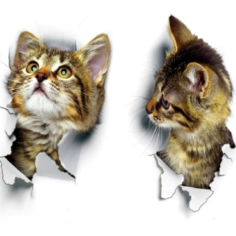 3pcs 3D Cute Cat Self-adhesive - Pvc Panel Background recension och pris