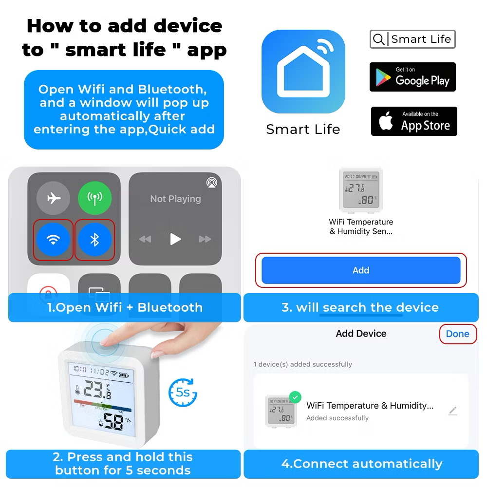 Tuya WiFi Temperature Humidity - Digital Hygrometer Probe recension och pris