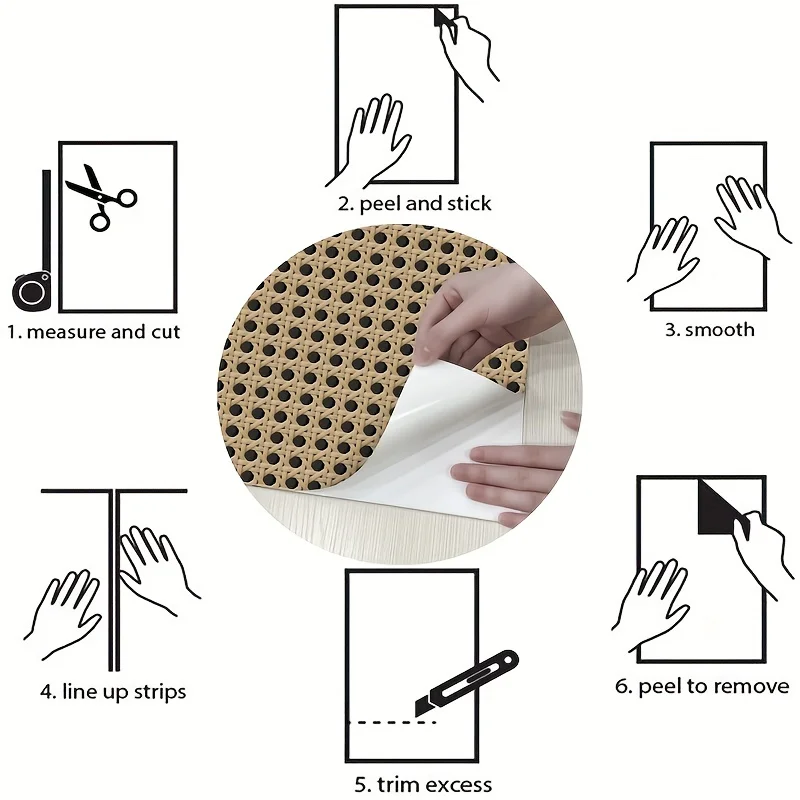 45cm Retro Rattan Pattern Self - Pvc Panel Background recension och pris
