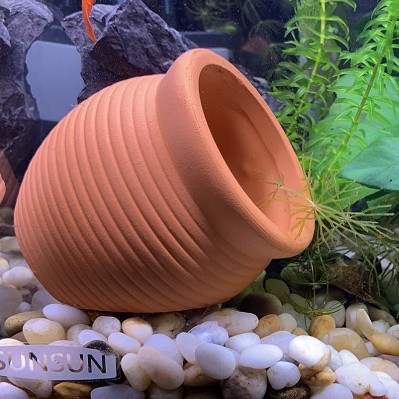 Ceramics Jar Fish Tank Decorat - Hide Cave Ceramic recension och pris
