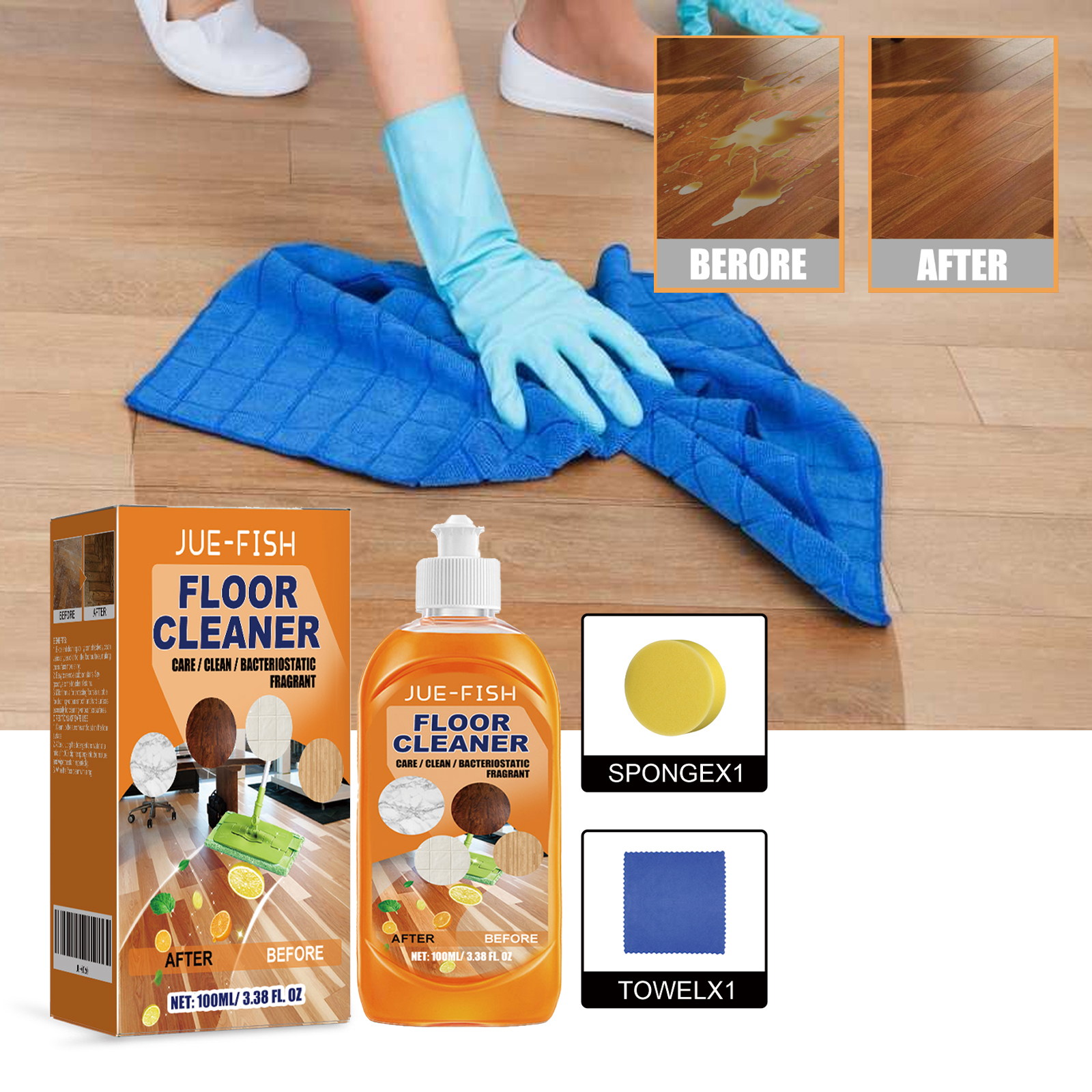 Jue Fish Floor Cleaner Set For - Ceramic Tile Floor recension och pris