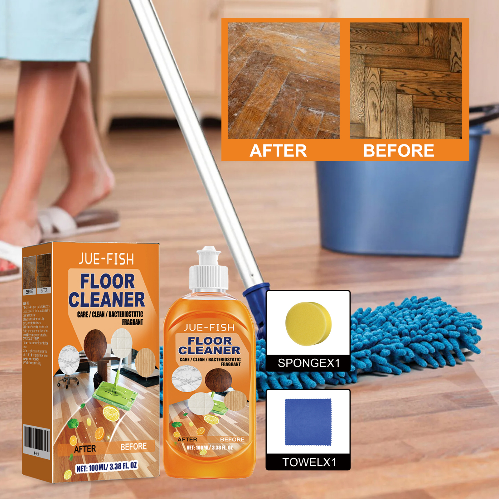 Jue Fish Floor Cleaner Set For - Ceramic Tile Floor recension och pris