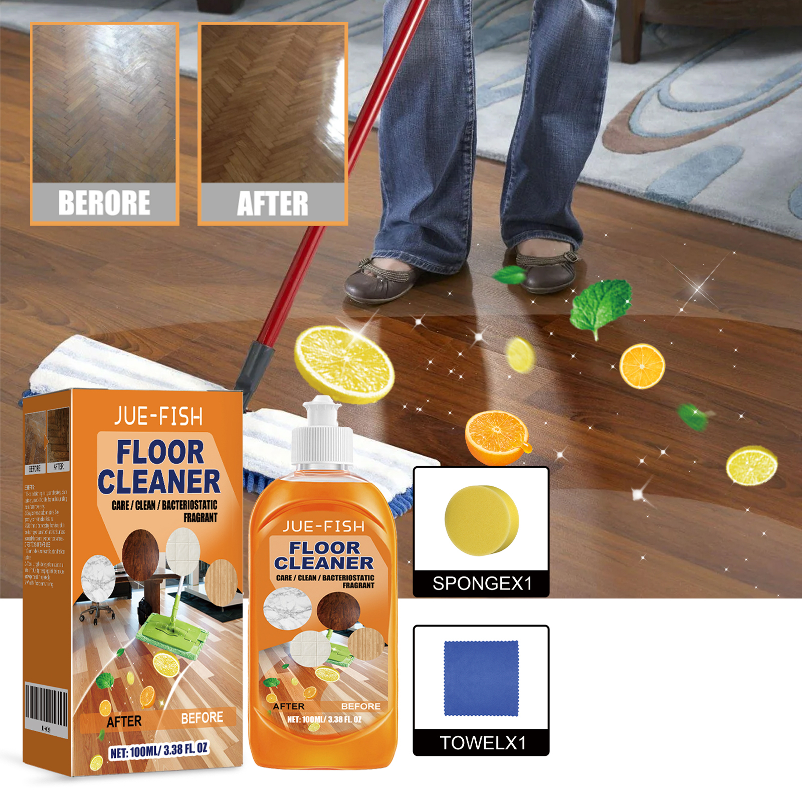 Jue Fish Floor Cleaner Set For - Ceramic Tile Floor recension och pris
