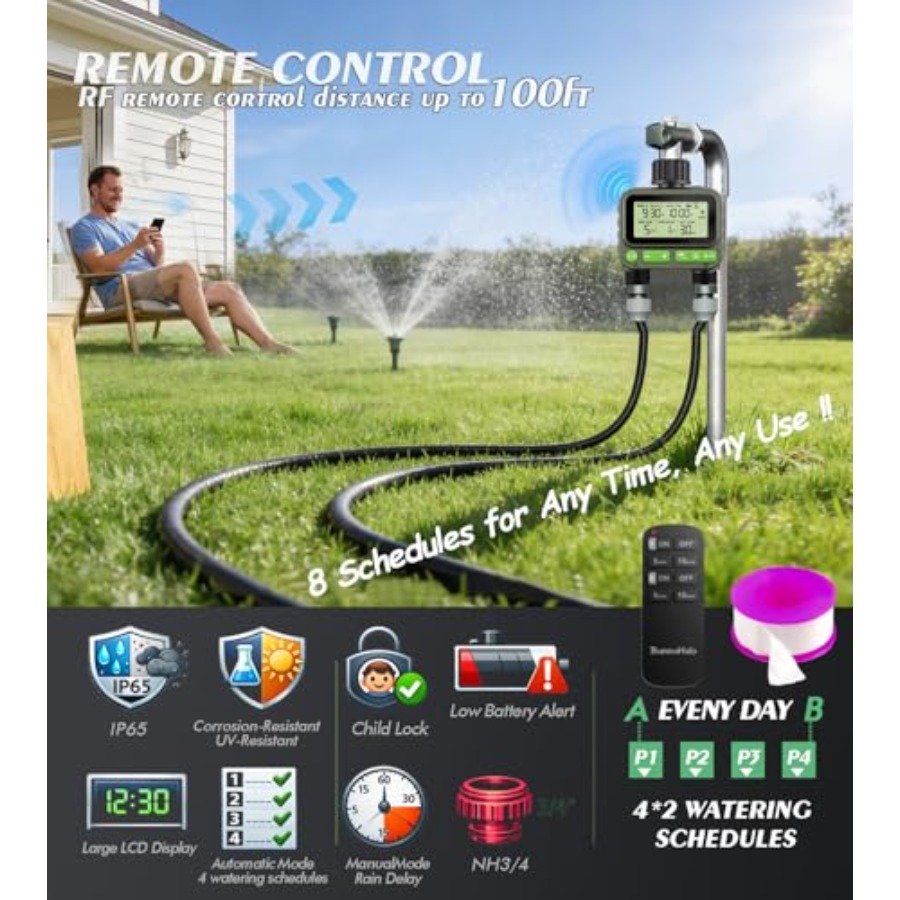Smart Sprinkler Timer for Lawn - Timer Dual Outlet recension och pris