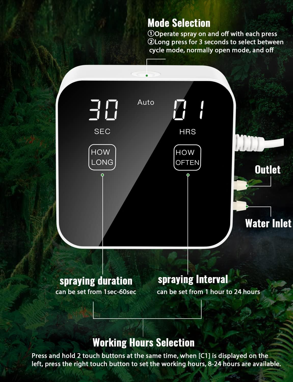 Automatic Rainforest Timing Sp - Misting Nozzle Reptile recension och pris