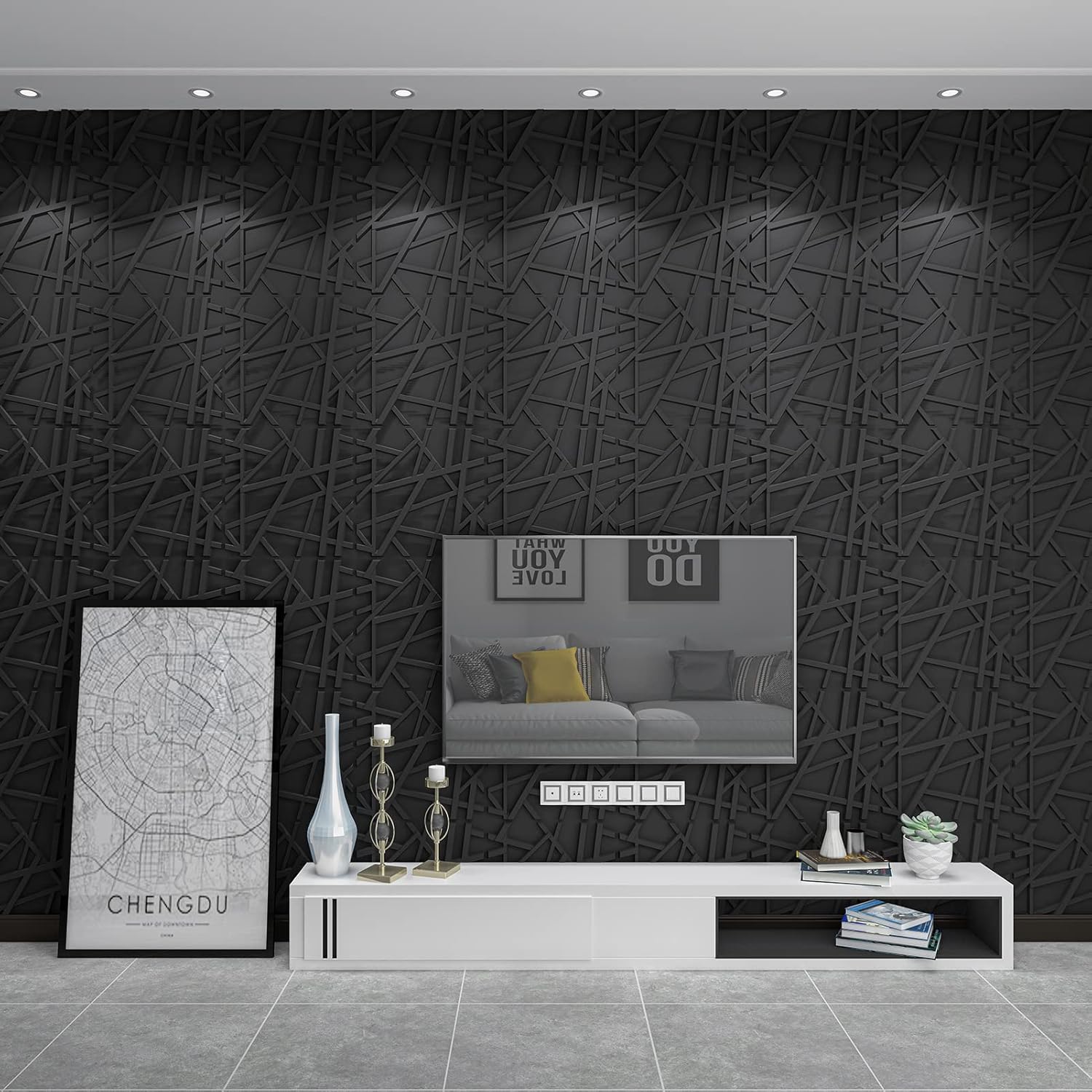 19.7x19.7in PVC Wall Panel Str - Pvc Panel Background recension och pris