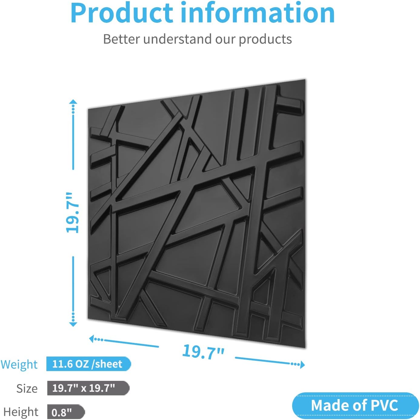19.7x19.7in PVC Wall Panel Str - Pvc Panel Background recension och pris